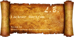 Lackner Bertram névjegykártya